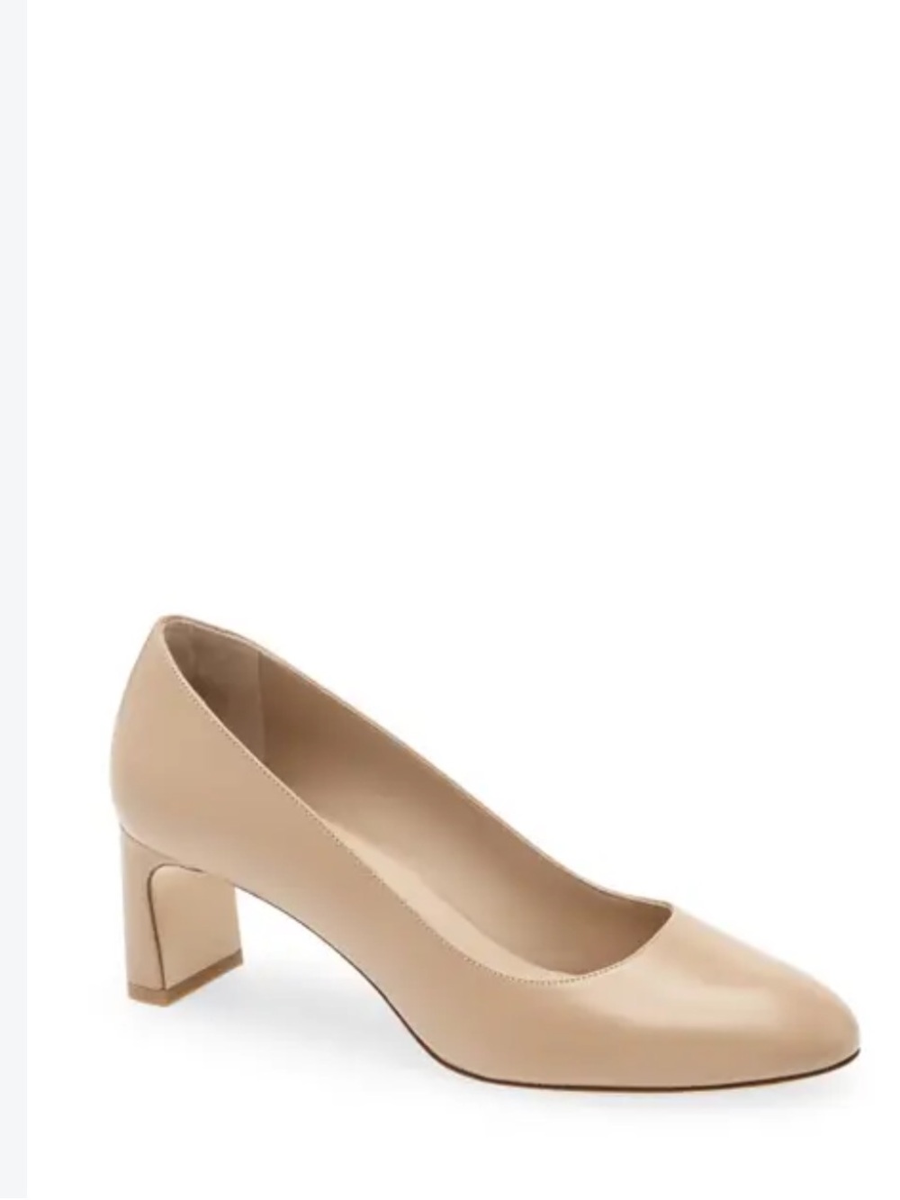 Stuart Weitzman Nude Almond-Toe Block Heel Pumps